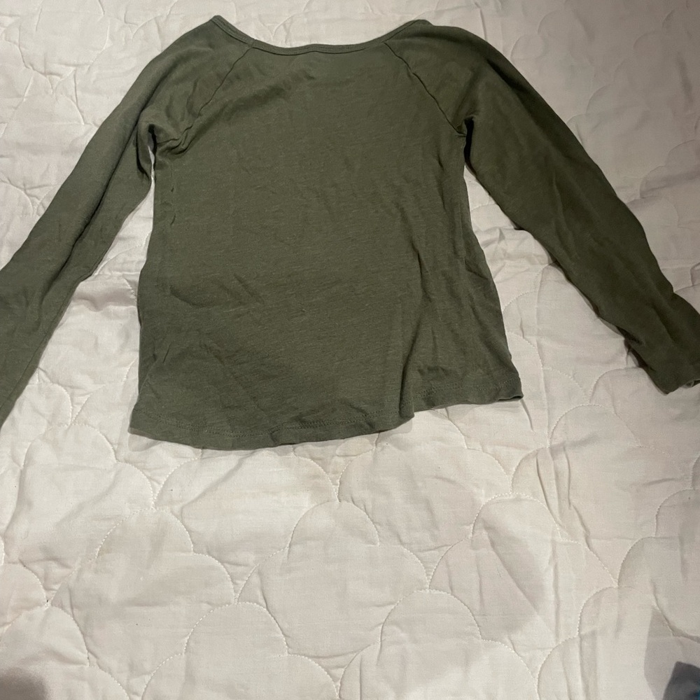 Olive Green Long Sleeve Top
